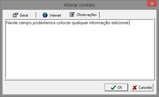 Observações de contato